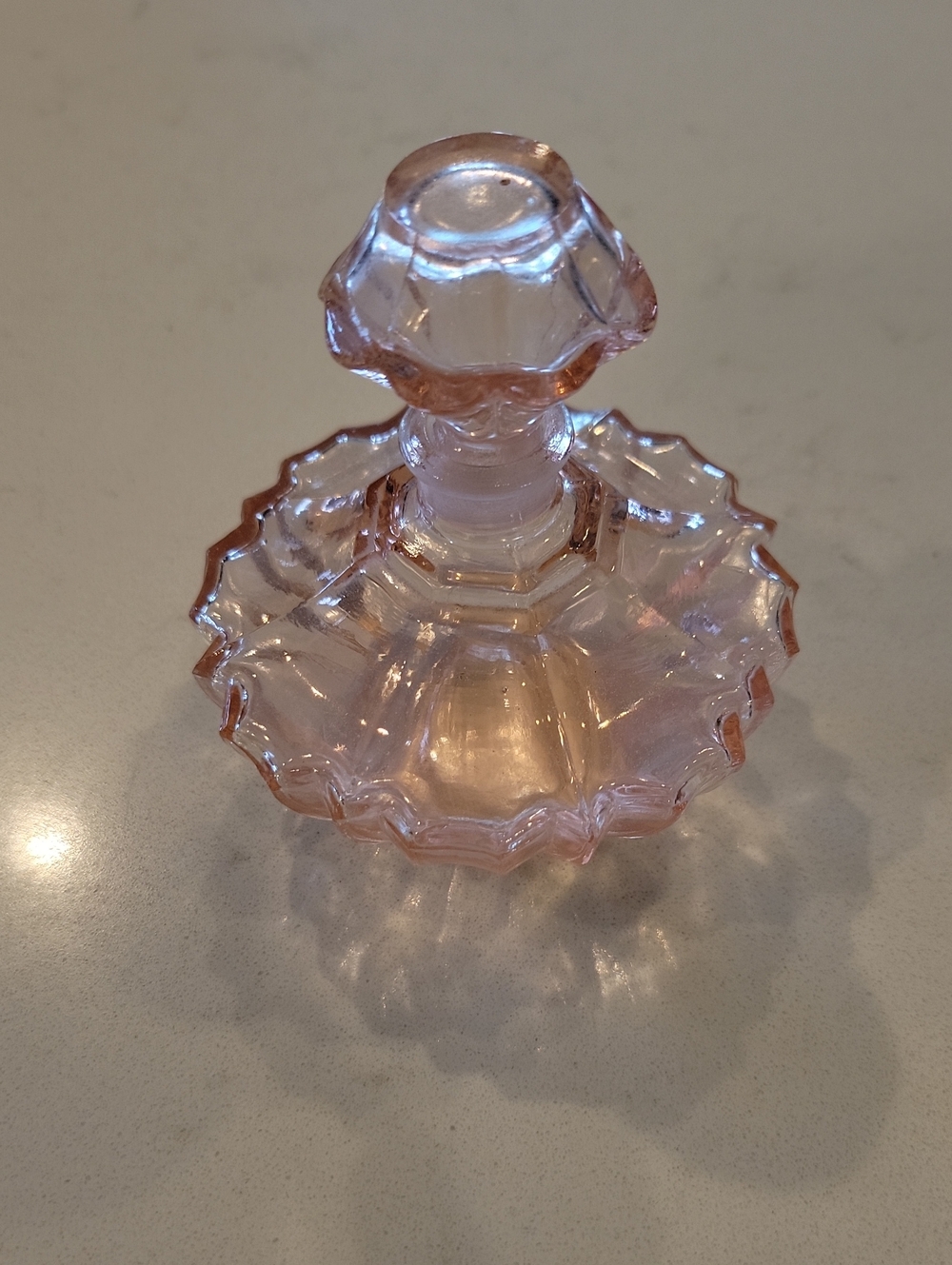Vintage Pink Glass Perfune Bottle